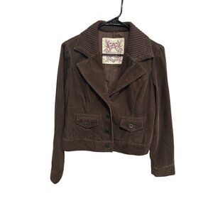 Sonoma Life + Style Brown Button Front Corduroy Jacket Sz Small Cotton Retro